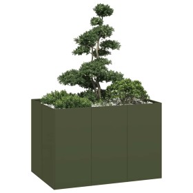 Jardinera acero verde oliva 120x80x80 cm von , Töpfe und Pflanzgefäße - Ref: Foro24-860790, Preis: 123,98 €, Rabatt: %