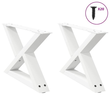 Patas para mesa de centro 2unidades acero blanco 60x(30-31,3)cm de , Patas para mesas - Ref: Foro24-4012689, Precio: 74,90 €,...