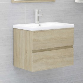 Armario de lavabo contrachapada roble Sonoma 60x38,5x45 cm