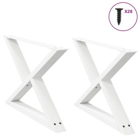 Patas para mesa de centro 2 uds acero blanco 70x(42-43,3) cm von , Tischbeine - Ref: Foro24-4012713, Preis: 86,24 €, Rabatt: %