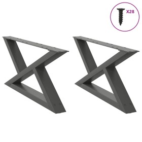 Patas de mesa centro 2 unidades acero antracita 70x(30-31,3) cm von , Tischbeine - Ref: Foro24-4012694, Preis: 78,64 €, Rabat...