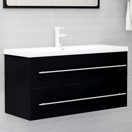 Armario para lavabo madera contrachapada negro 100x38,5x48 cm de vidaXL, Muebles de baño - Ref: Foro24-804720, Precio: 81,72 ...