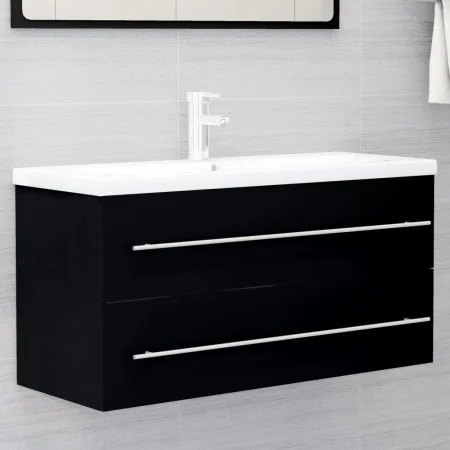 Armario para lavabo madera contrachapada negro 100x38,5x48 cm de vidaXL, Muebles de baño - Ref: Foro24-804720, Precio: 80,47 ...