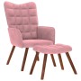 Sillón de relax con reposapiés terciopelo rosa by , Armchairs - Ref: Foro24-4016825, Price: 156,31 €, Discount: %