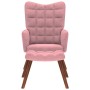 Sillón de relax con reposapiés terciopelo rosa by , Armchairs - Ref: Foro24-4016825, Price: 156,31 €, Discount: %