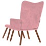 Sillón de relax con reposapiés terciopelo rosa by , Armchairs - Ref: Foro24-4016825, Price: 156,31 €, Discount: %