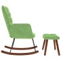 Mecedora con taburete de terciopelo verde claro von , Schaukelstühle - Ref: Foro24-4016846, Preis: 140,30 €, Rabatt: %
