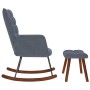 Mecedora con taburete de terciopelo gris oscuro von , Schaukelstühle - Ref: Foro24-4016844, Preis: 143,45 €, Rabatt: %
