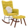 Mecedora con taburete de terciopelo amarillo by , Rocking chairs - Ref: Foro24-4016850, Price: 113,61 €, Discount: %