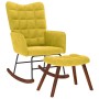 Mecedora con taburete de terciopelo amarillo by , Rocking chairs - Ref: Foro24-4016850, Price: 113,61 €, Discount: %