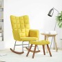 Mecedora con taburete de terciopelo amarillo by , Rocking chairs - Ref: Foro24-4016850, Price: 113,61 €, Discount: %