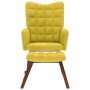 Mecedora con taburete de terciopelo amarillo by , Rocking chairs - Ref: Foro24-4016850, Price: 113,61 €, Discount: %