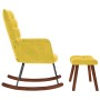 Mecedora con taburete de terciopelo amarillo by , Rocking chairs - Ref: Foro24-4016850, Price: 113,61 €, Discount: %