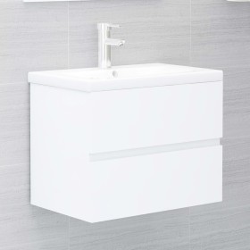 Armario para lavabo madera contrachapada blanco 60x38,5x45 cm