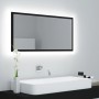 Espejo de baño LED acrílico negro brillo 90x8,5x37 cm de vidaXL, Tocadores de baño - Ref: Foro24-804933, Precio: 48,59 €