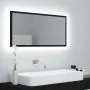 Espejo de baño LED acrílico negro brillo 90x8,5x37 cm de vidaXL, Tocadores de baño - Ref: Foro24-804933, Precio: 47,92 €, Des...