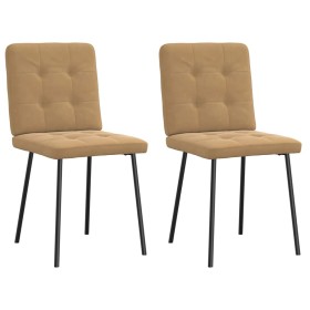 Sillas de comedor 2 unidades terciopelo marrón by , dining chairs - Ref: Foro24-4101065, Price: 83,01 €, Discount: %