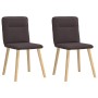Sillas de comedor 2 unidades tela marrón oscuro by , dining chairs - Ref: Foro24-4101224, Price: 105,58 €, Discount: %