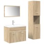 Juego de muebles de baño 4 pzas contrachapada roble Sonoma de , Muebles de baño - Ref: Foro24-3325024, Precio: 258,70 €
