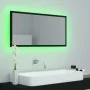 Espejo de baño LED acrílico negro brillo 90x8,5x37 cm de vidaXL, Tocadores de baño - Ref: Foro24-804933, Precio: 47,92 €, Des...