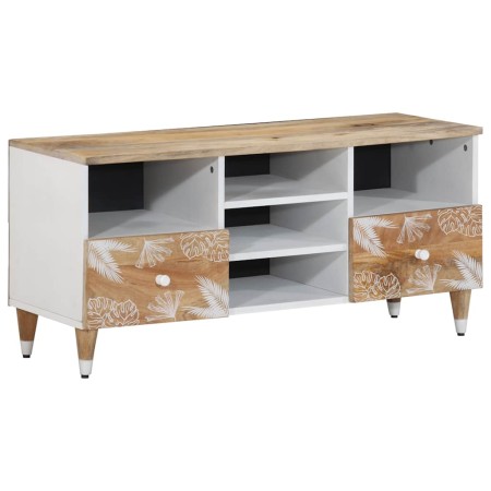 Mueble de TV madera maciza de mango 100x33,5x46 cm von , CD- und DVD-Speicher - Ref: Foro24-4018682, Preis: 84,86 €, Rabatt: %