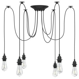 Lámpara colgante con 6 portalámparas E27 metal negro by , Lamps - Ref: Foro24-4103455, Price: 39,72 €, Discount: %