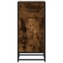 Aparador madera ingeniería y metal roble ahumado 35,5x35x76 cm by , Sideboards - Ref: Foro24-848961, Price: 69,30 €, Discount: %