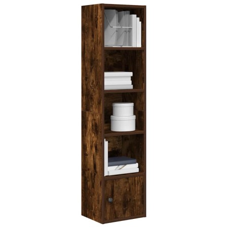 Estantería madera de ingeniería roble ahumado 31x24x127 cm de , Librerías y estanterías - Ref: Foro24-860350, Precio: 55,97 €