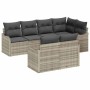 Conjunto de sofá de jardín con cojín 7 pcs Gris claro Poliratán