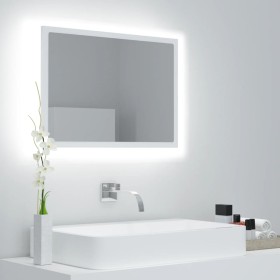 Espejo de baño LED acrílico blanco 60x8,5x37 cm de vidaXL, Tocadores de baño - Ref: Foro24-804916, Precio: 45,79 €, Descuento: %