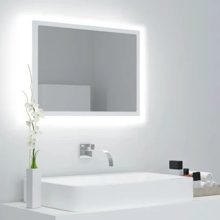 Espejo de baño LED acrílico blanco 60x8,5x37 cm de vidaXL, Tocadores de baño - Ref: Foro24-804916, Precio: 44,52 €, Descuento: %