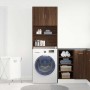 Armario de lavadora madera ingeniería roble marrón 64x24x190 cm von , Zubehör für Waschmaschinen und Trockner - Ref: Foro24-8...