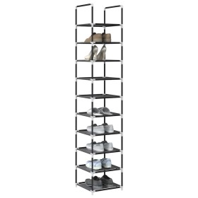 Zapatero 10 niveles negro 33x33x174 cm tejido no tejido by , Shoe racks and shoe organizers - Ref: Foro24-4100615, Price: 26,...