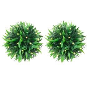 Bolas de boj artificial con luces LED 2 unidades 30 cm von , Künstliche Flora - Ref: Foro24-3335900, Preis: 47,02 €, Rabatt: %