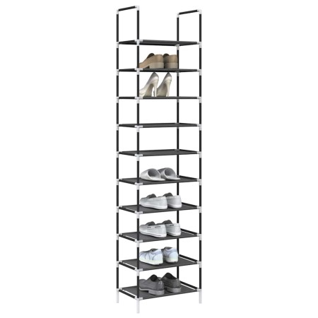 Zapatero 10 niveles negro 44x28x180 cm tejido no tejido by , Shoe racks and shoe organizers - Ref: Foro24-4100620, Price: 22,...