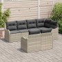 Conjunto de sofá de jardín con cojín 7 pcs Gris claro Poliratán