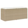 Banco de jardín con cojín ratán sintético beige 110x40x44 cm by , garden benches - Ref: Foro24-4104149, Price: 110,92 €, Disc...
