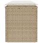 Banco de jardín con cojín ratán sintético beige 110x40x44 cm by , garden benches - Ref: Foro24-4104149, Price: 110,92 €, Disc...