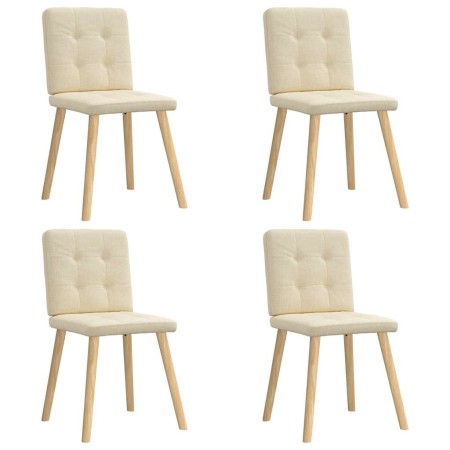 Sillas de comedor 4 unidades tela color crema de , Sillas de comedor - Ref: Foro24-3315175, Precio: 195,49 €, Descuento: %