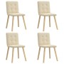 Sillas de comedor 4 unidades tela color crema de , Sillas de comedor - Ref: Foro24-3315175, Precio: 195,49 €, Descuento: %