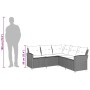 Sofá en forma de L con cojines ratán sintético gris von , Gartensets - Ref: Foro24-365419, Preis: 328,64 €, Rabatt: %