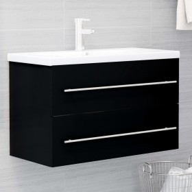 Black chipboard sink cabinet 80x38.5x48 cm by vidaXL, Bathroom furniture - Ref: Foro24-804702, Price: 58,94 €, Discount: %