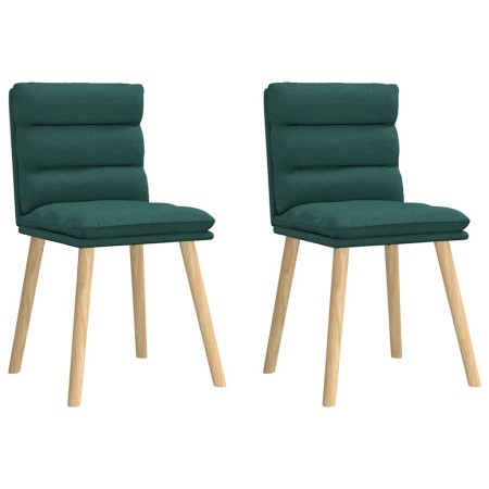 Sillas de comedor 2 unidades tela verde oscuro de , Sillas de comedor - Ref: Foro24-4101298, Precio: 111,31 €, Descuento: %