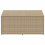 Caja de almacenaje jardín ratán sintético beige 110x50x58 cm