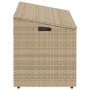 Caja de almacenaje jardín ratán sintético beige 110x50x58 cm