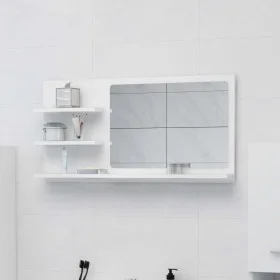Espejo de baño madera contrachapada blanco 90x10,5x45 cm de vidaXL, Tocadores de baño - Ref: Foro24-805015, Precio: 37,49 €, ...