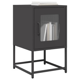 Mesita de noche acero laminado en frío negro 36x39x60,5 cm de , Mesitas de noche - Ref: Foro24-853326, Precio: 50,11 €