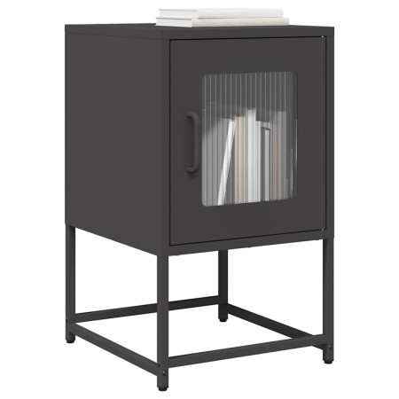 Mesita de noche acero laminado en frío negro 36x39x60,5 cm de , Mesitas de noche - Ref: Foro24-853326, Precio: 50,11 €