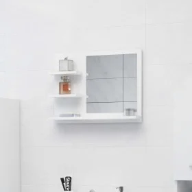 Badezimmerspiegel aus weiß glänzendem Sperrholz 60x10,5x45 cm von vidaXL, Badezimmerwaschtische - Ref: Foro24-805012, Preis: ...