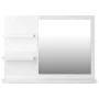 Espejo de baño madera contrachapada blanco brillo 60x10,5x45 cm by vidaXL, bathroom vanities - Ref: Foro24-805012, Price: 44,...